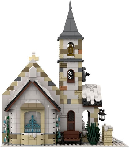 Christmas Country Church Building Kit, MOC-147549 Winter Modular Building Blocks Christmas House Building Block Building Toy (1769 Pieces)