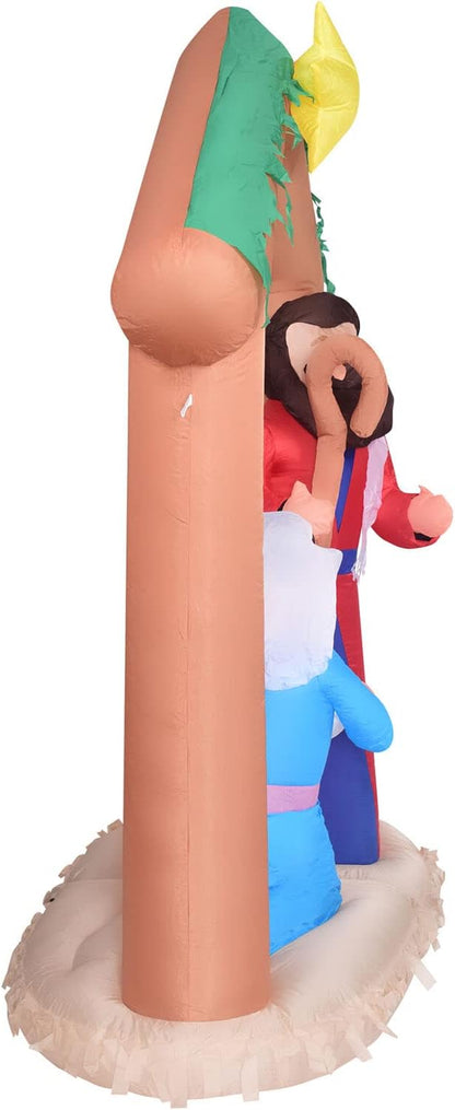 Farm 20ft. Tall Pre-Lighted Christmas Inflatable | Happy Snowman with RGB Lights and Storage Bag | Outdoor Holiday Amplified Holiday Celebration Party Decoration