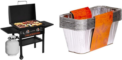 Blackstone 1883 Gas Hood & Side Shelves Heavy Duty Flat Top Griddle Grill Station for Kitchen, Camping, Outdoor, Tailgating, Countertop 28 inch Black