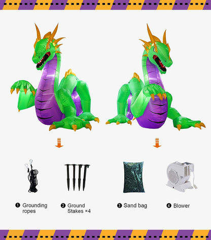 14ft Giant Inflatable Halloween Dragon