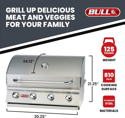 Natural Gas Outlaw Drop-In Grill Head in Stainless Steel