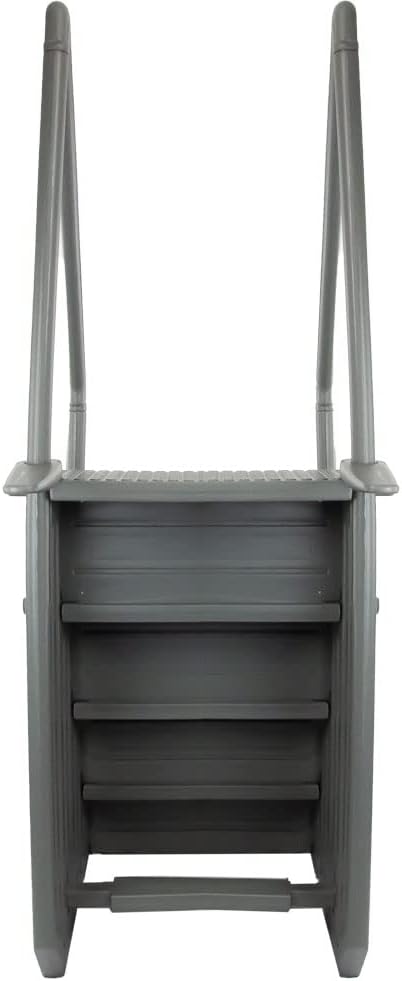 Select Anti-Slip in-Pool Steps | Gray | for Above Ground Swimming Pools | Can Mount to Decks 48" to 54" H | Safety Stairs Capacity Up to 300 lbs