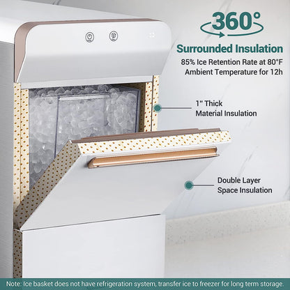 V2.0 Countertop Nugget Ice Maker | Self Cleaning Pellet Ice Maker | Open and Pour Refill | Stainless Steel Housing |