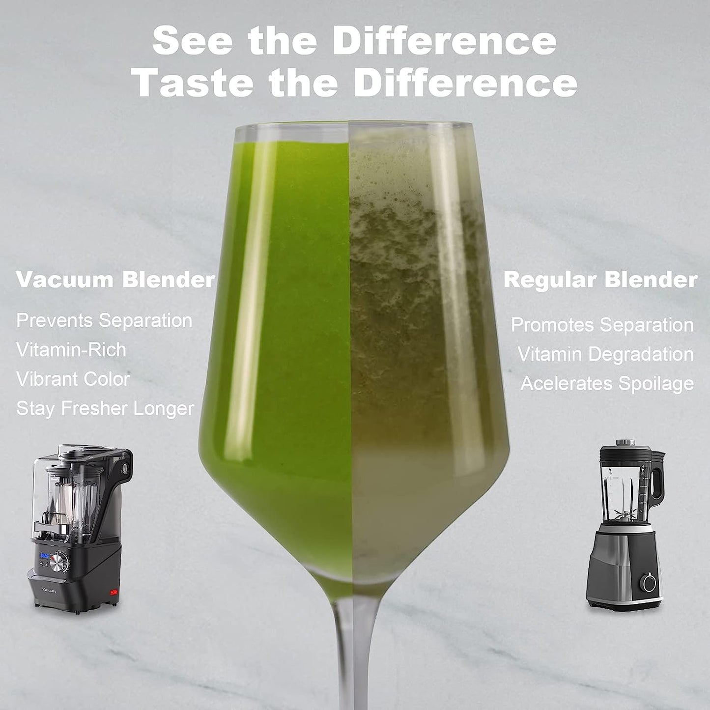 Kitchen Quiet Professional Blender: Vacuum Commercial Blender for Shakes and Smoothies - 56 Ounce Industrial Countertop Blender - 1500 Watt High Power Smoothie Blender with Guard, 29015 (Black)