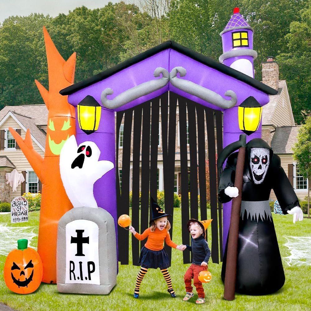 9ft Halloween Inflatable Decorated Haunted House
