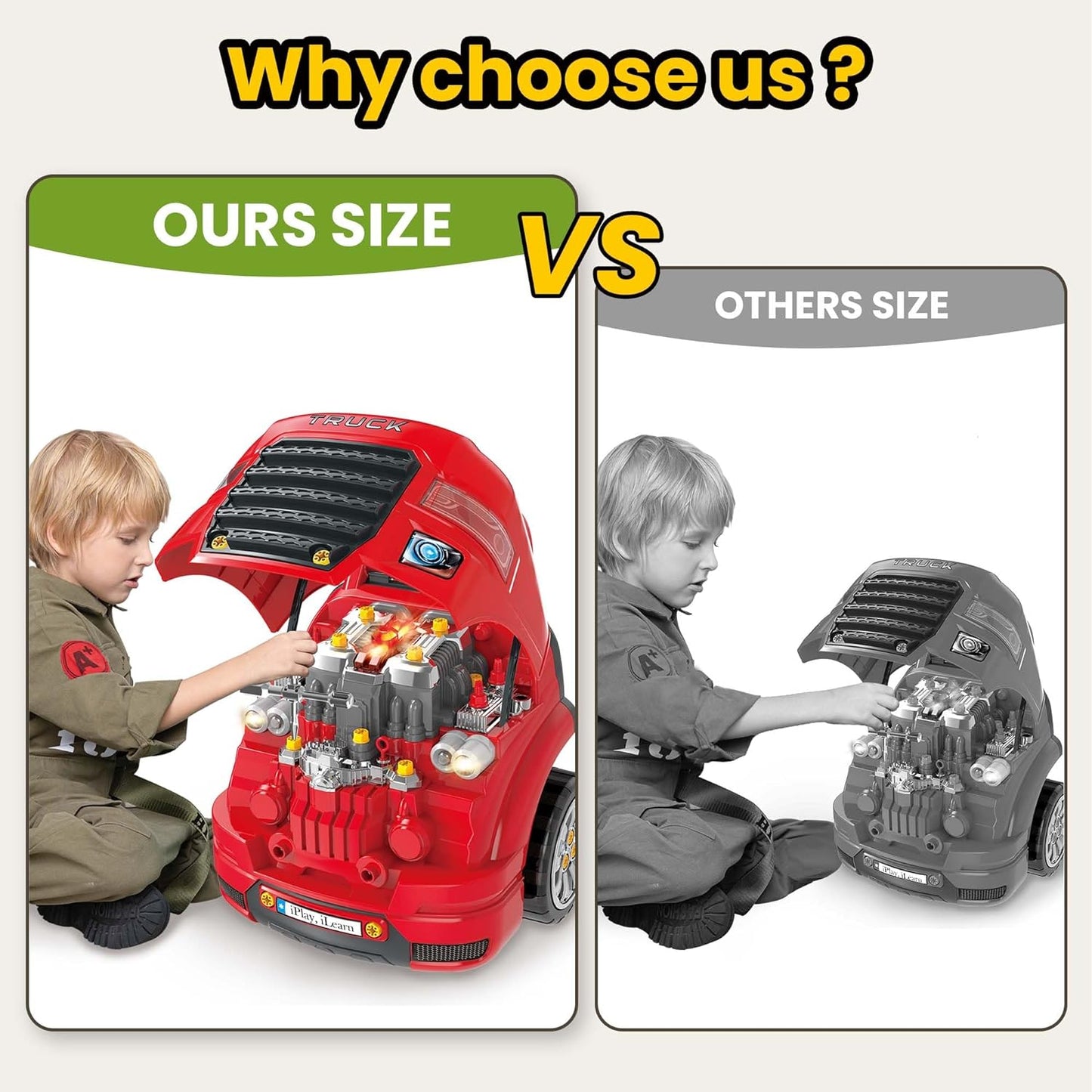 Truck engine toys, children's mechanical repair set