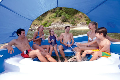Tropical Breeze 6 Person Floating Island Lake Raft Lounge