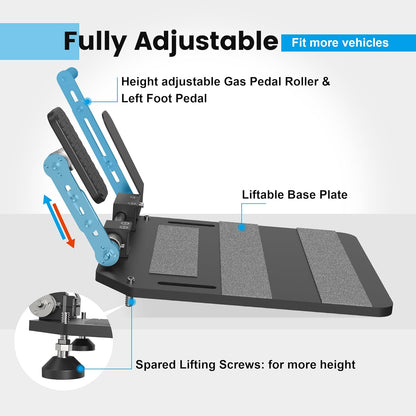Portable left foot accelerator gas pedal LFGP secures driving aid