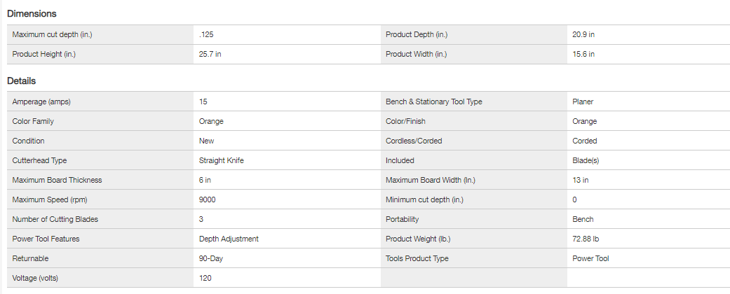 RIDGID R4331 13 in. Thickness Corded Planer