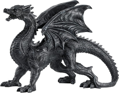 Large size gothic roaring pterosaur statue fantasy decoration