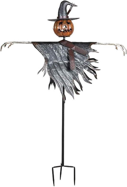 Halloween solar scarecrow lantern metal stakes