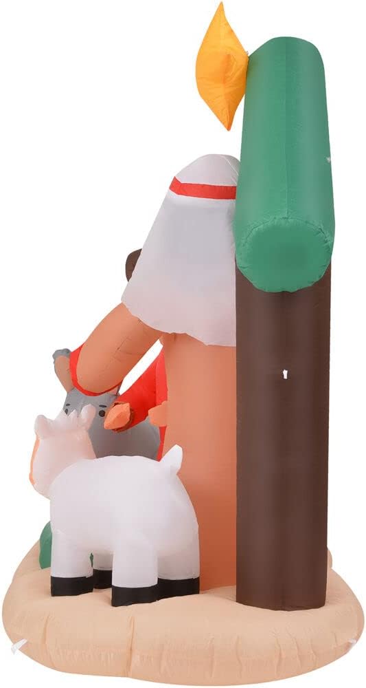 Farm 20ft. Tall Pre-Lighted Christmas Inflatable | Happy Snowman with RGB Lights and Storage Bag | Outdoor Holiday Amplified Holiday Celebration Party Decoration