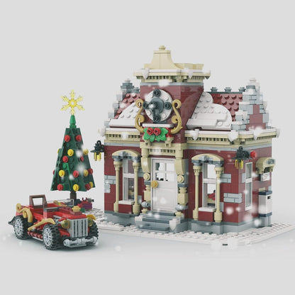 Christmas Country Church Building Kit, MOC-147549 Winter Modular Building Blocks Christmas House Building Block Building Toy (1769 Pieces)