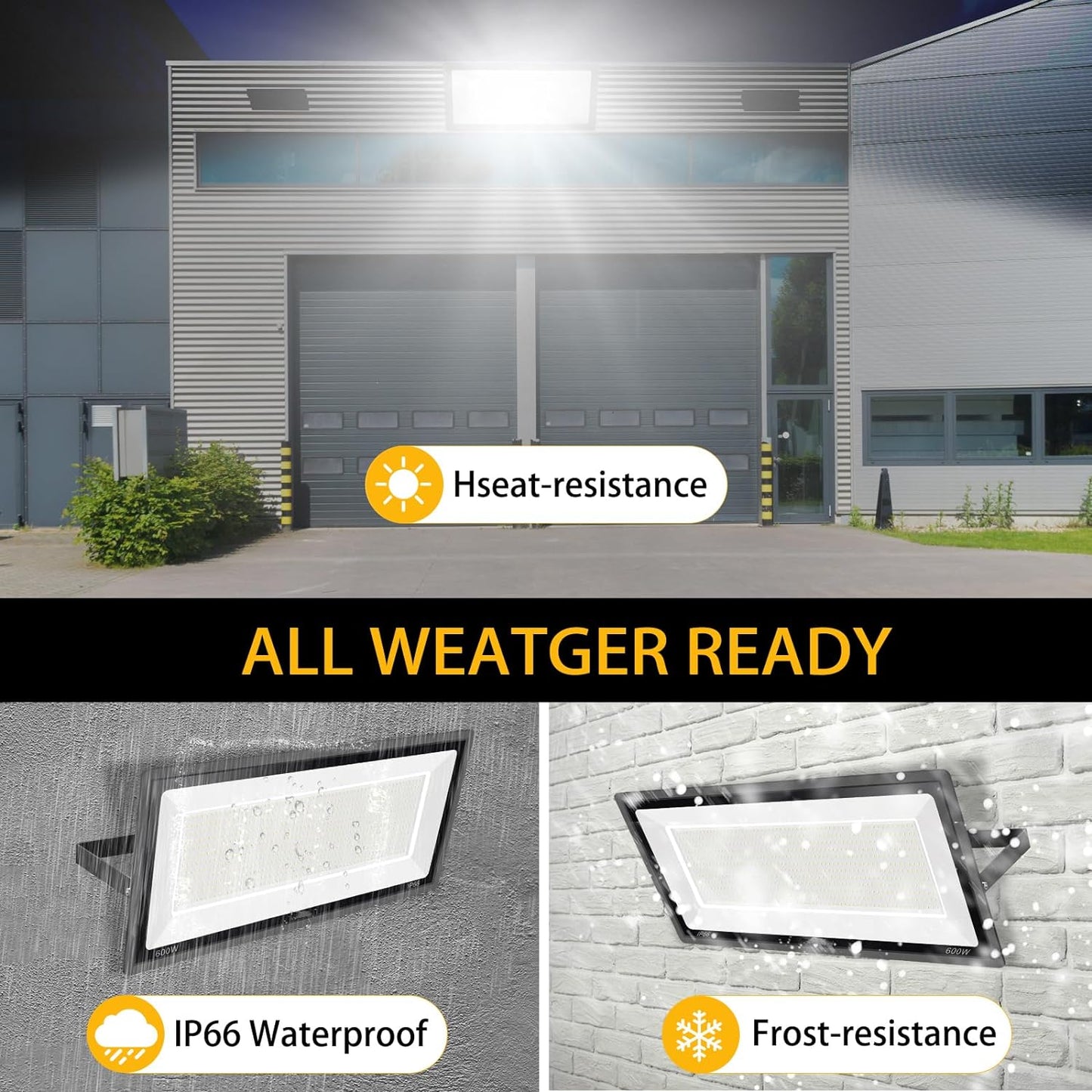 3 Pack 200W LED Flood Light,Super Bright Exterior Security Lights With Plug,IP66 Waterproof Outdoor Flood Light, 22800lm 5000K Daylight White Floodlight for Yard, Garden,Basketball Court, Arena