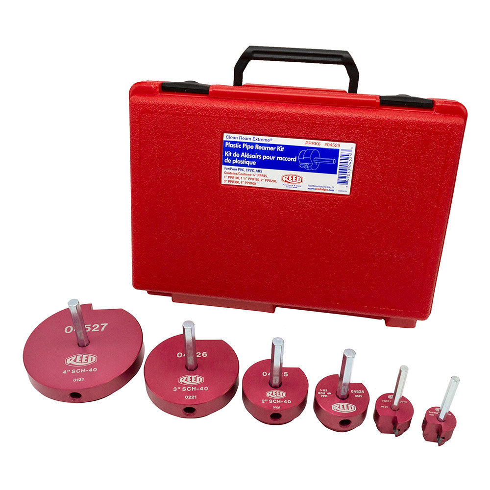 6-Piece Plastic Pipe Fitting Reamer Kit With Case PPRK6