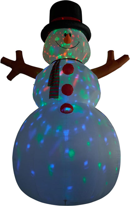 Farm 20ft. Tall Pre-Lighted Christmas Inflatable | Happy Snowman with RGB Lights and Storage Bag | Outdoor Holiday Amplified Holiday Celebration Party Decoration