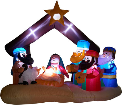 Farm 20ft. Tall Pre-Lighted Christmas Inflatable | Happy Snowman with RGB Lights and Storage Bag | Outdoor Holiday Amplified Holiday Celebration Party Decoration