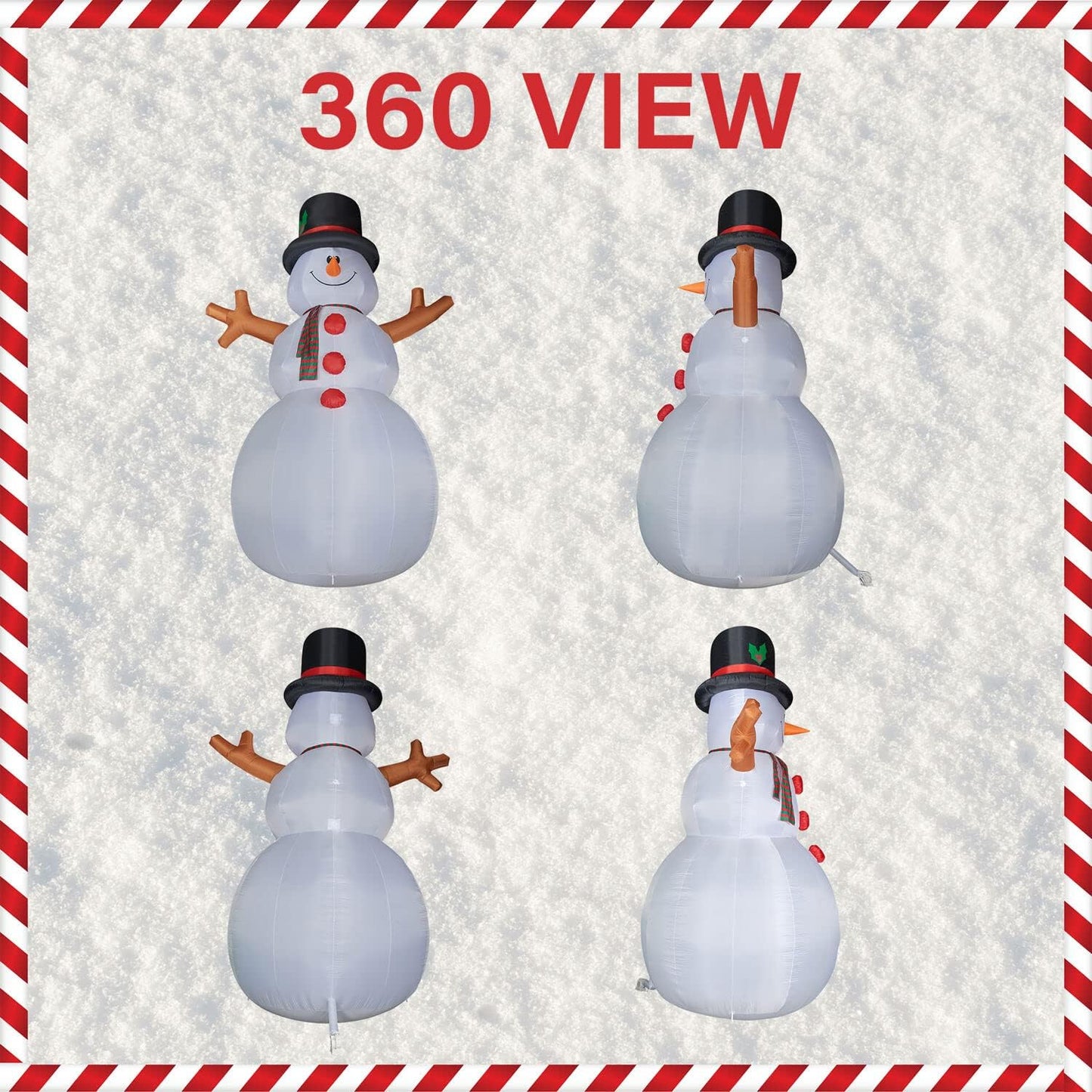Farm 20ft. Tall Pre-Lighted Christmas Inflatable | Happy Snowman with RGB Lights and Storage Bag | Outdoor Holiday Amplified Holiday Celebration Party Decoration