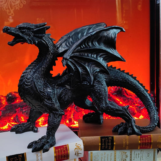 Large size gothic roaring pterosaur statue fantasy decoration