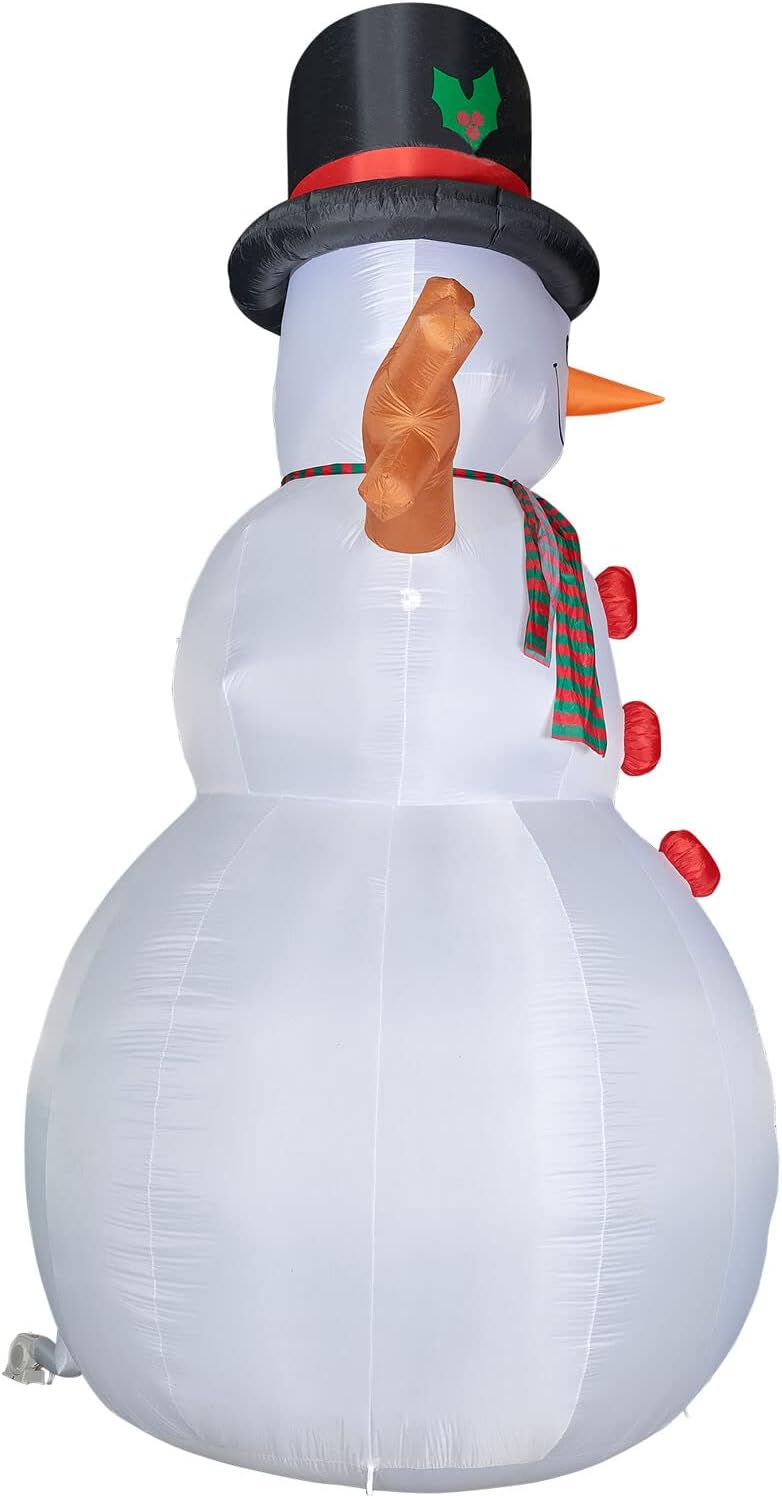 Farm 20ft. Tall Pre-Lighted Christmas Inflatable | Happy Snowman with RGB Lights and Storage Bag | Outdoor Holiday Amplified Holiday Celebration Party Decoration