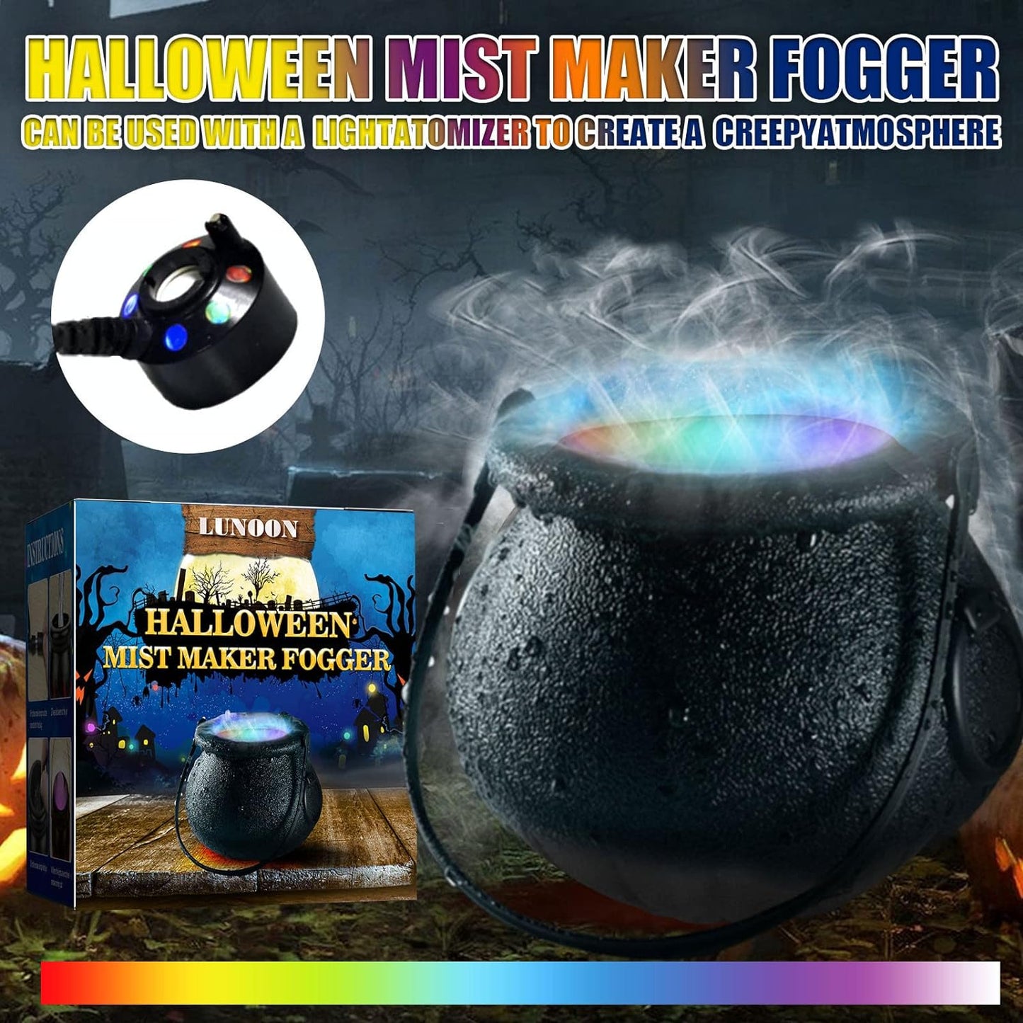 Halloween Smoke Machine - LED Light Color Changing