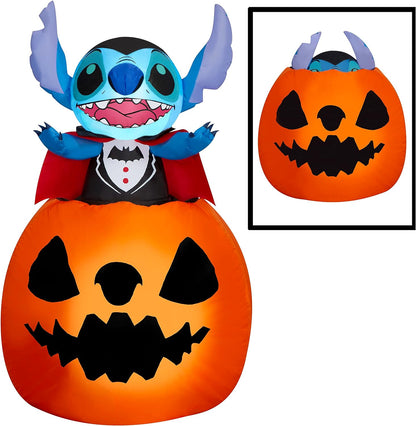 5" Air Blown Animated Rise Vampire Stitch Pumpkin Yard Decor