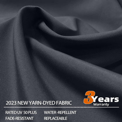 12ft Solar LED Patio Umbrella Outdoor Round Umbrella Large Cantilever Umbrella with LED Lights Windproof Bias Umbrella Heavy Duty Parasol for Garden Deck Pool Patio