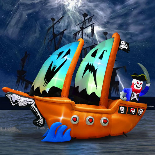 10ft Halloween Inflatable Pirate Ship Decoration