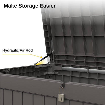 230 Gallon Deck Box, Outdoor Storage Box with Padlock