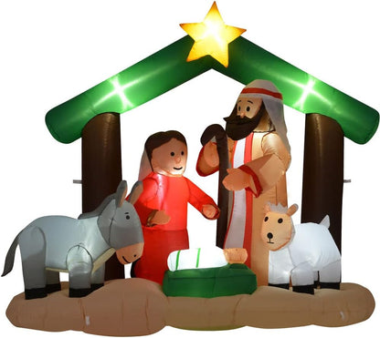 Farm 20ft. Tall Pre-Lighted Christmas Inflatable | Happy Snowman with RGB Lights and Storage Bag | Outdoor Holiday Amplified Holiday Celebration Party Decoration