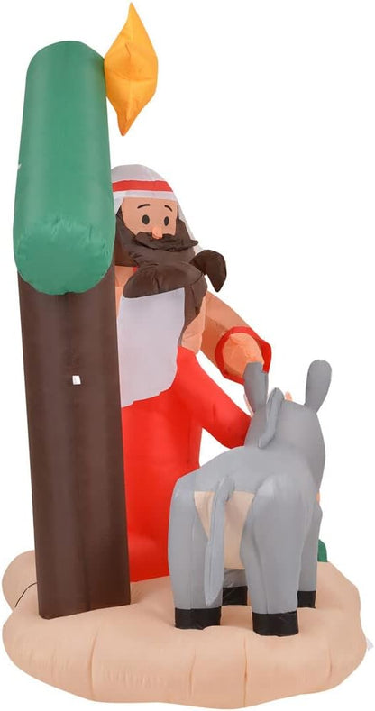 Farm 20ft. Tall Pre-Lighted Christmas Inflatable | Happy Snowman with RGB Lights and Storage Bag | Outdoor Holiday Amplified Holiday Celebration Party Decoration