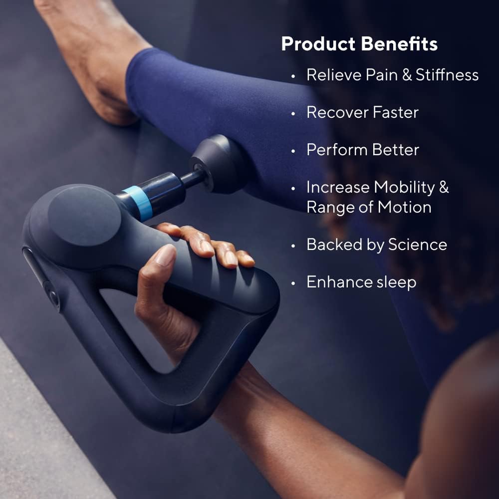 TheraGun Elite Ultra-Quiet Percussion Massage Gun for Deep Tissue Muscle Pain Relief, Handheld Electric Massager Perfect for Neck, Back, and Full Body Tension, Bluetooth and USB-C Charging, 5th Gen