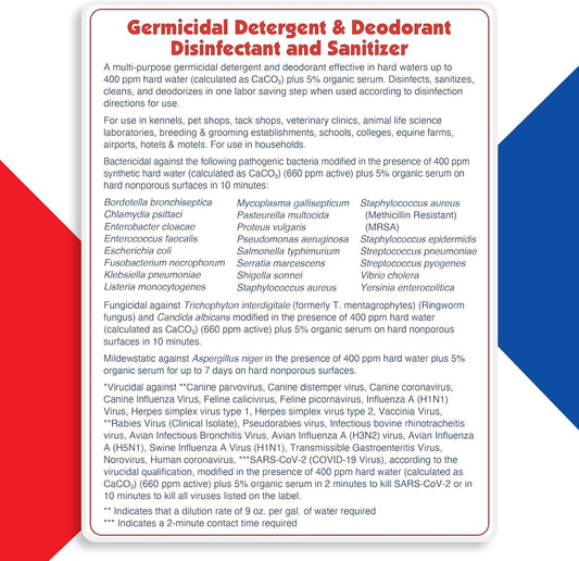 1-Step Kennel Cleaner - EPA Registered Liquid Concentrate Disinfectant and Deodorizer, Effective Against Bacteria and Viruses - 5 Gallons by Alpha Tech Pet