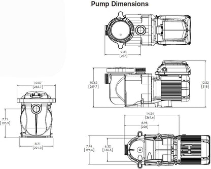 Pentair EC-342001 SuperFlo VS Variable Speed Pool Pump, 1 1/2 Horsepower, 115/208-230 Volt, 1 Phase - Energy Star Certified, Almond