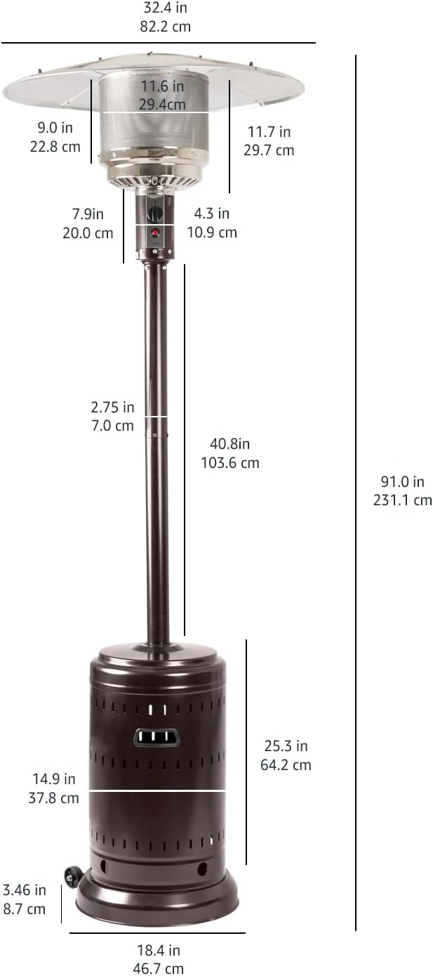 46,000 BTU Outdoor Propane Patio Heater