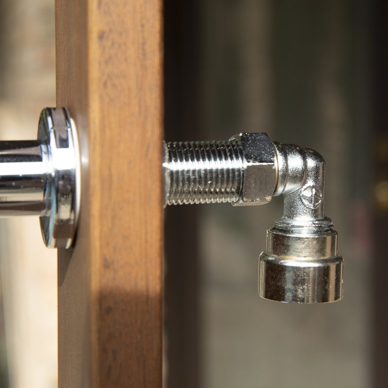 94.5" H Stainless Steel Freestanding Outdoor Shower and Duckboard