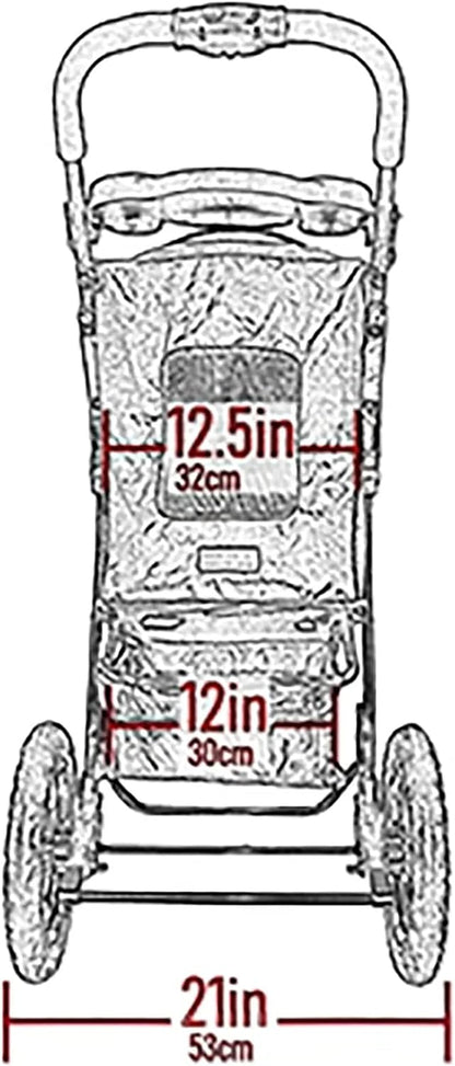 Pet Gear No-Zip AT3 Pet Stroller for Cats/Dogs, Zipperless Entry, Easy One-Hand Fold, Jogging Tires, Removable Liner, Cup Holder + Storage Basket, 1 Model, 2 Colors