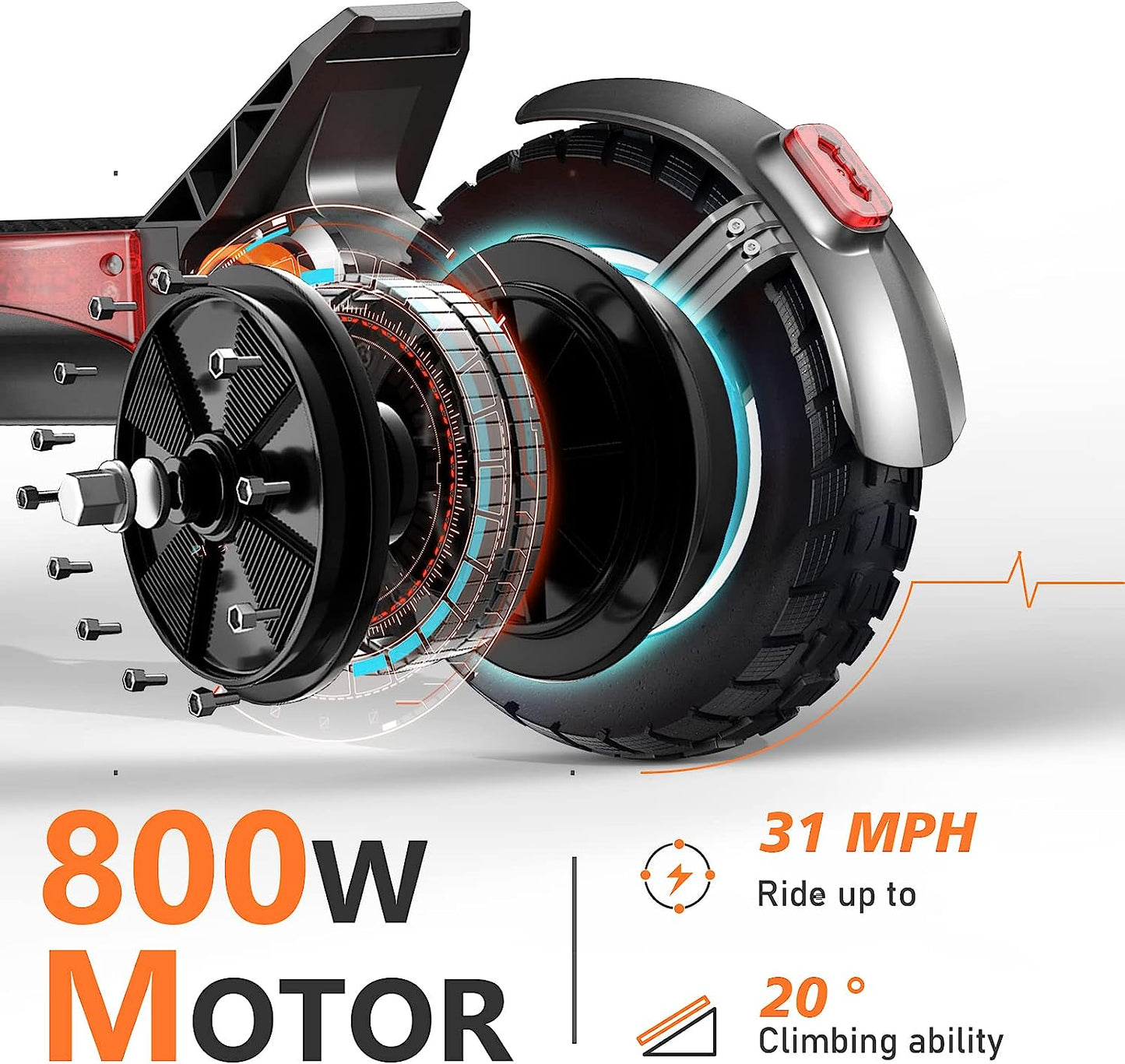 Up to 37 MPH Tire Hydraulic Brake Adult Electric Scooter