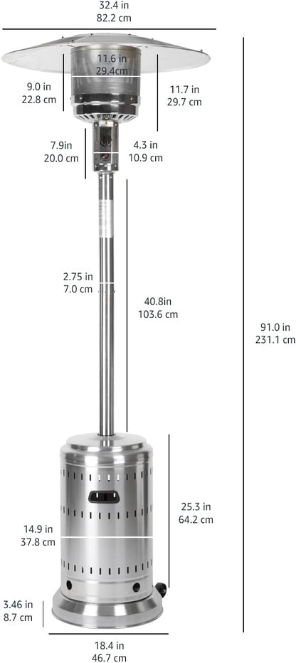 46,000 BTU Outdoor Propane Patio Heater