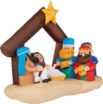 Farm 20ft. Tall Pre-Lighted Christmas Inflatable | Happy Snowman with RGB Lights and Storage Bag | Outdoor Holiday Amplified Holiday Celebration Party Decoration