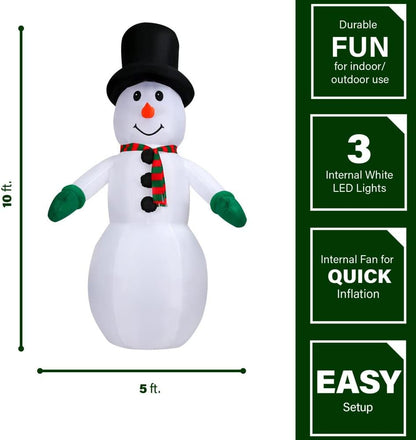 Farm 20ft. Tall Pre-Lighted Christmas Inflatable | Happy Snowman with RGB Lights and Storage Bag | Outdoor Holiday Amplified Holiday Celebration Party Decoration