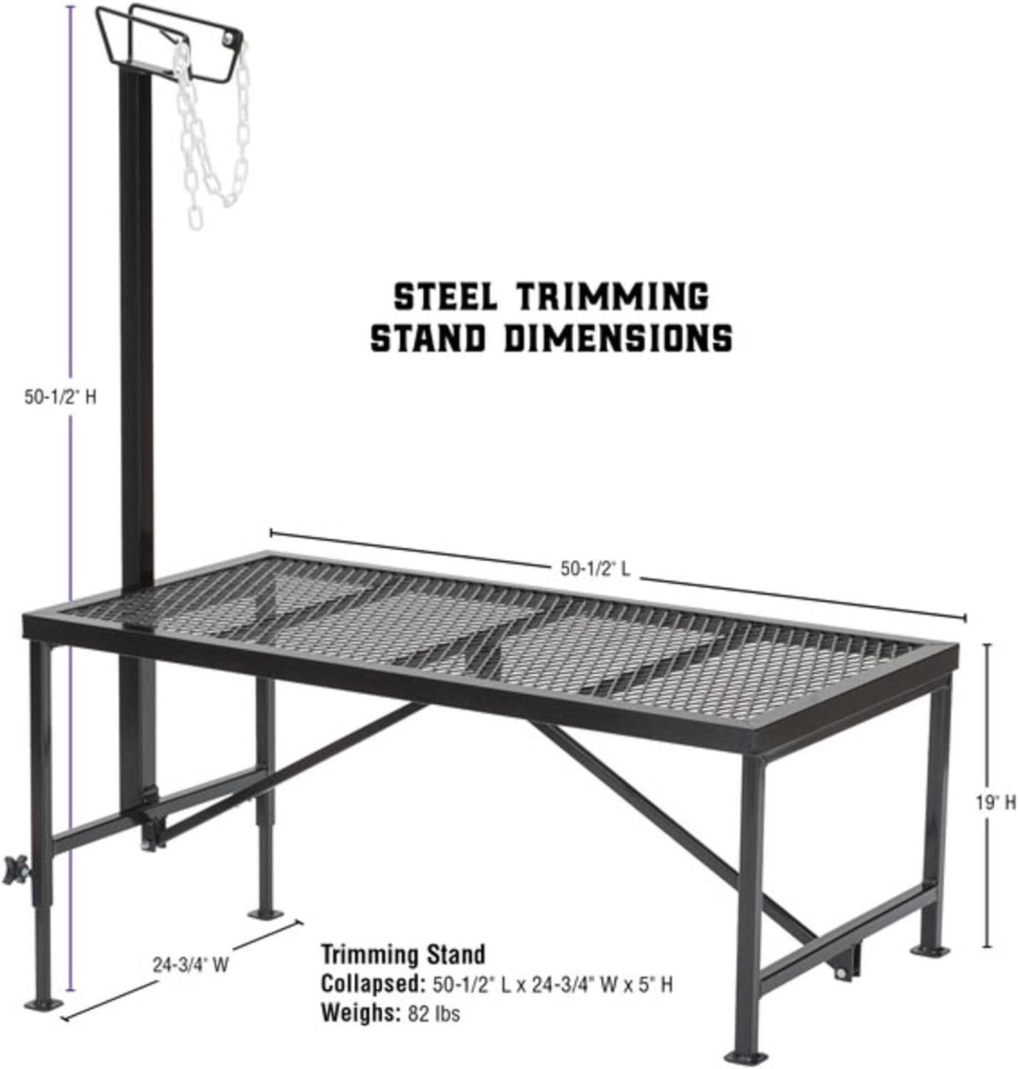 Weaver Leather Livestock Steel Trim Stand - Adjustable and Durable Trimming Stand for Sheep, Goats, and Other Livestock - Wire Headpiece Holds Animals in Place During Grooming, Black, 1 Ct (Pack of 1)