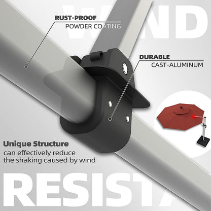 12ft Solar LED Patio Umbrella Outdoor Round Umbrella Large Cantilever Umbrella with LED Lights Windproof Bias Umbrella Heavy Duty Parasol for Garden Deck Pool Patio