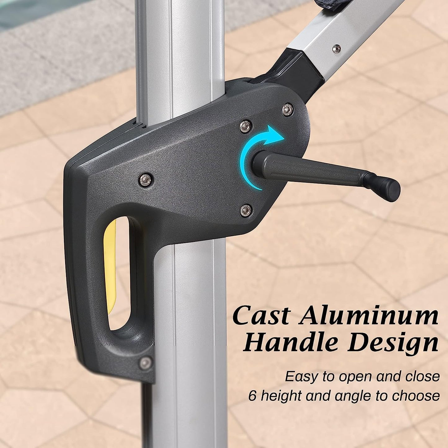 12ft Solar LED Patio Umbrella Outdoor Round Umbrella Large Cantilever Umbrella with LED Lights Windproof Bias Umbrella Heavy Duty Parasol for Garden Deck Pool Patio