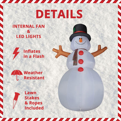 Farm 20ft. Tall Pre-Lighted Christmas Inflatable | Happy Snowman with RGB Lights and Storage Bag | Outdoor Holiday Amplified Holiday Celebration Party Decoration