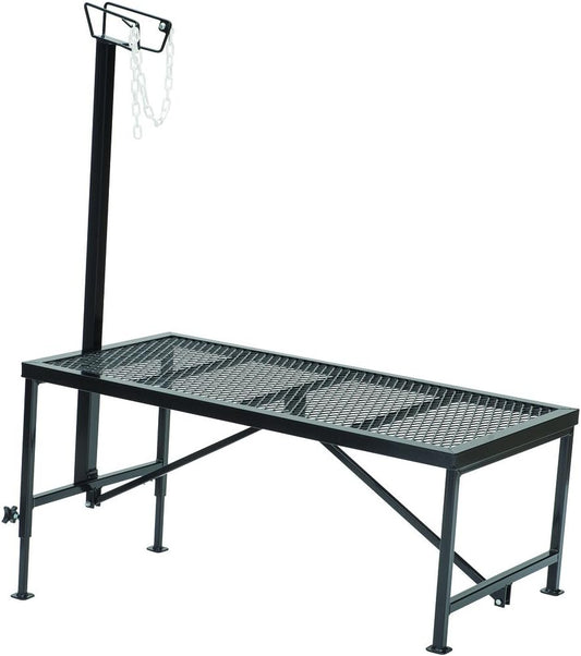 Weaver Leather Livestock Steel Trim Stand - Adjustable and Durable Trimming Stand for Sheep, Goats, and Other Livestock - Wire Headpiece Holds Animals in Place During Grooming, Black, 1 Ct (Pack of 1)