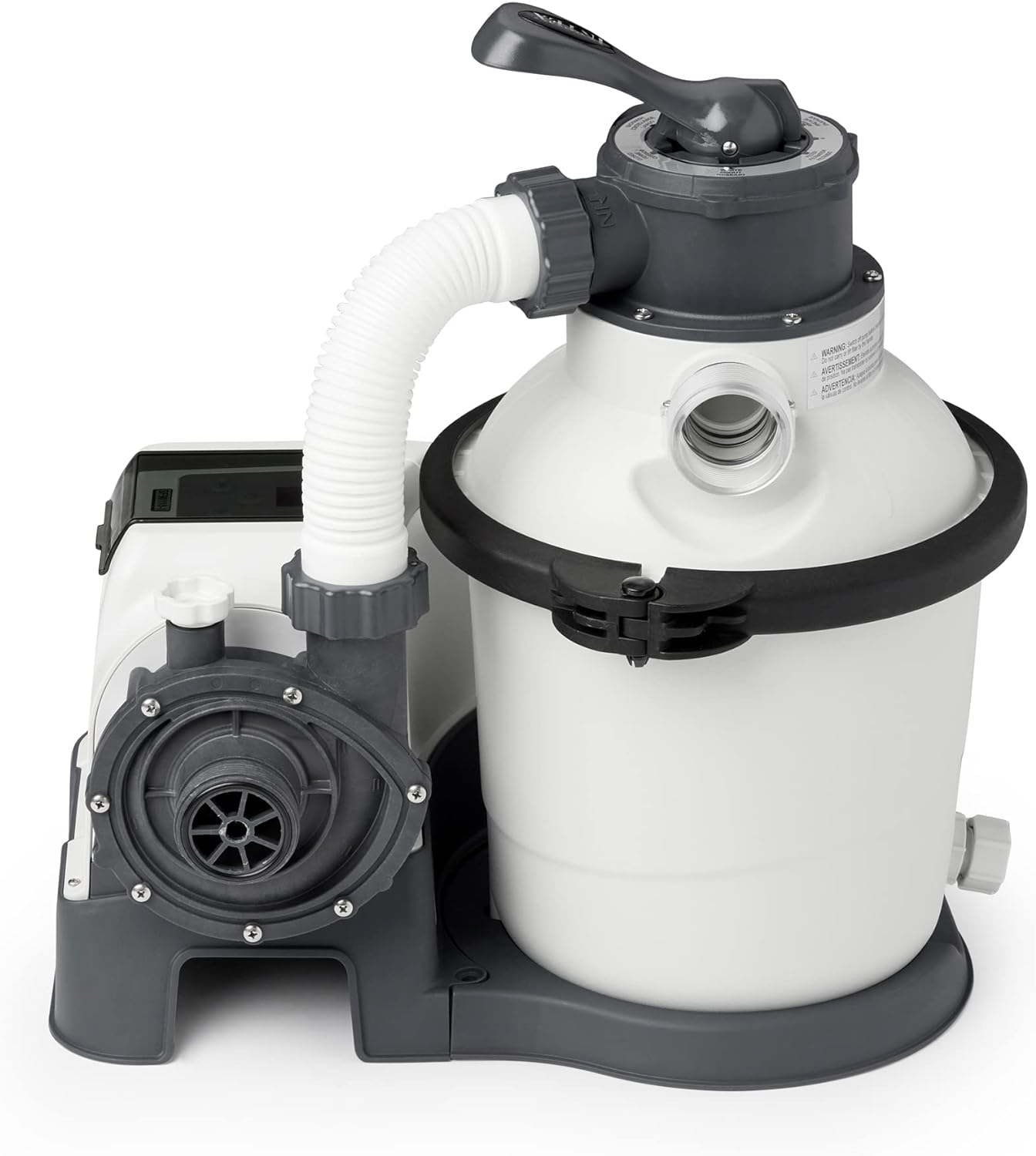 Intex 26651EG Krystal Clear 16 Inch 3,000 GPH Above Ground Pool Sand Filter Pump with Automatic Timer, GFCI, and 6 Function Control, Gray