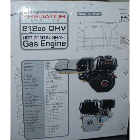 Predator Horizontal Shaft Engine – 6.5 HP, 212cc