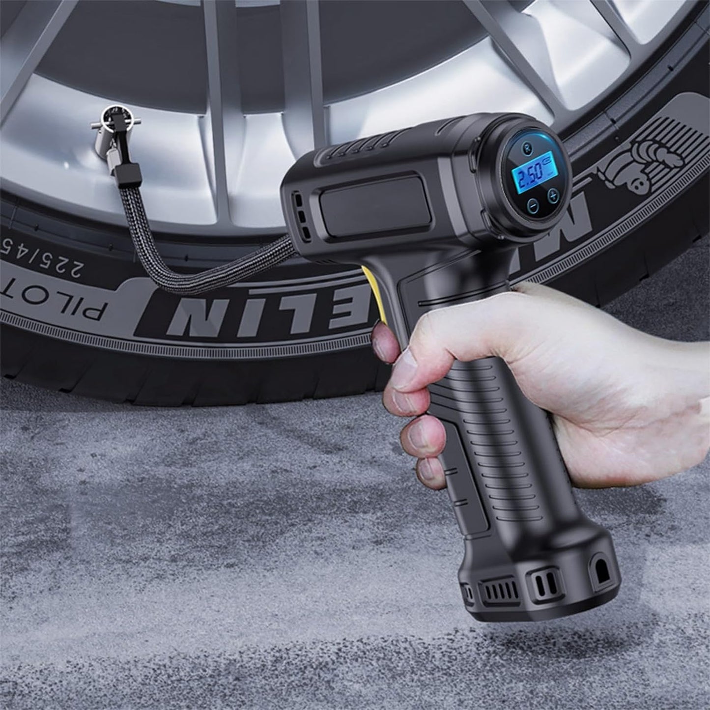 Tire Inflator Pump with Emergency LED Light - 12V