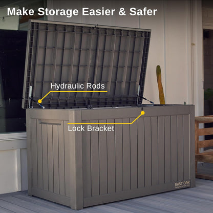 230 Gallon Deck Box, Outdoor Storage Box with Padlock